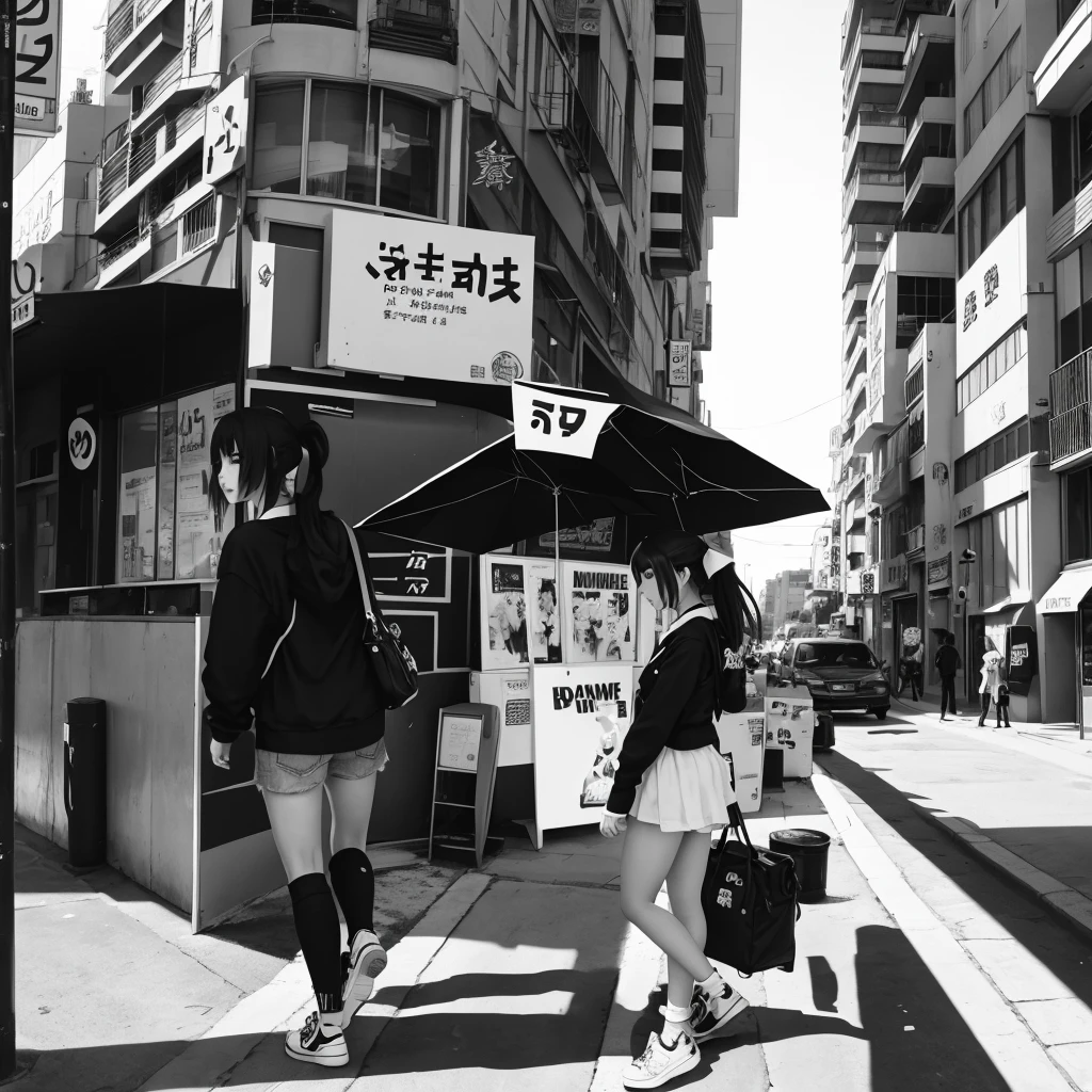 make me a black and white logo about anime and street