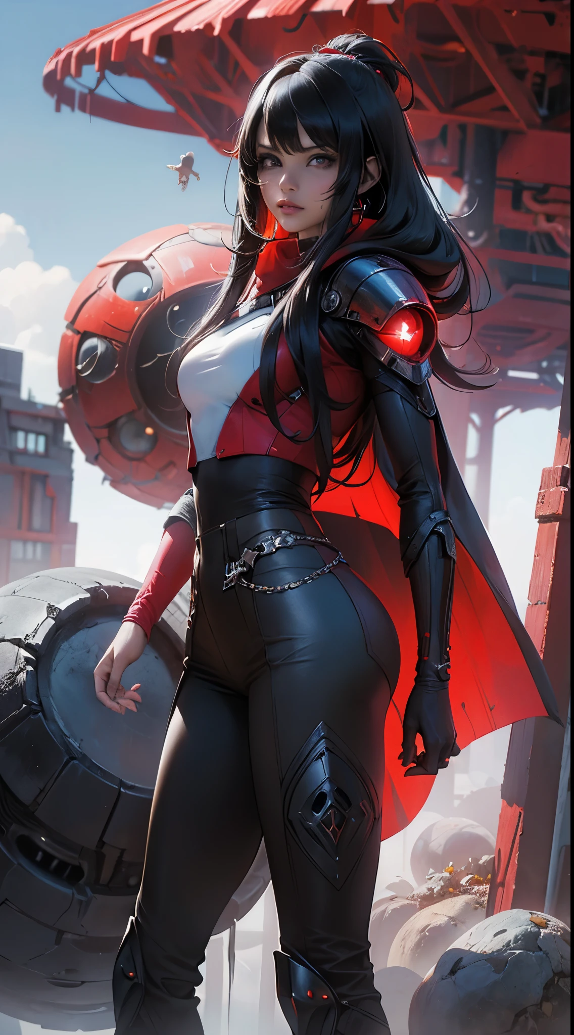 (Masterpiece),  huge mechanical  hips, young woman, slut, street hooker, thick, curvy, voluptuous, Perki, scenery, solo, Shiny skin, Source_anime,
detail cheekbones, huge fake breasts, high profile fake breasts, big areolas, pointy areolas, black lipstick, bimbolips, big lips, enormous cleavage, long lenght siletto nails, enormous butt, big ass, BUTTCHEECKS implants, wide booty, Very long legs, legs longer then rest of body,

navel,  earrings, many earrings on ears, ears coverd in earrings , pointy ears, PoppyLoLXL, yordle, shortstack, red eyes, black hair, enormously long twintails, heavy face makeup, grey skin, colored skin, red scarf, tight too small tank top, extremely short tight straight skirt, low cut skirt, black platform ballet high heels boots 30cm, seductive looking at viewer, pornstar idol, cum drip from lips, fellatio, blowjob, sucking cock, vacuum sucking face, eagerly sucking cock, Deepthroat cock sucking,  cyber, mechanical body parts, cybernetic implants, cybernetic face implant, facial cybernetic implants, cybernetic facial plate, blend of organic and invasive mechanical elements, futuristic, cybernetic, cybernetic eyes, cybernetic breasts, cybernetic, cybernetic torso,  limbs, cybernetic legs,  detailed, intricate,