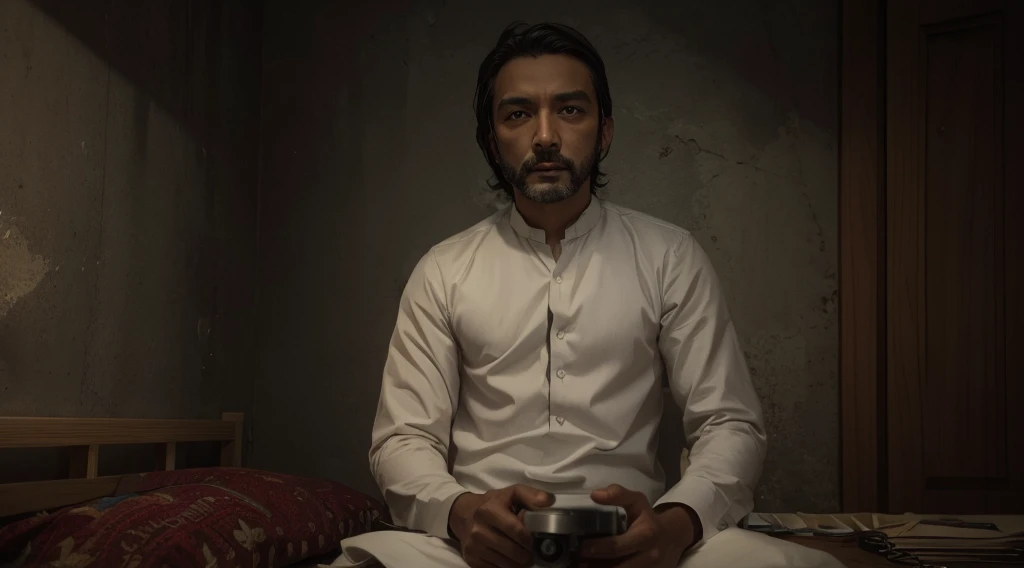 The image should be realistic, cinematic lights and looking to the camera