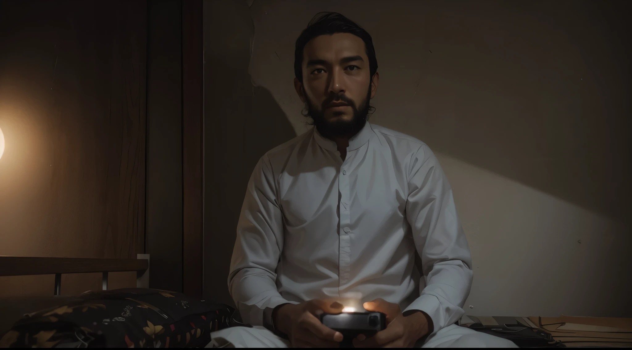The image should be realistic, cinematic lights and looking to the camera
