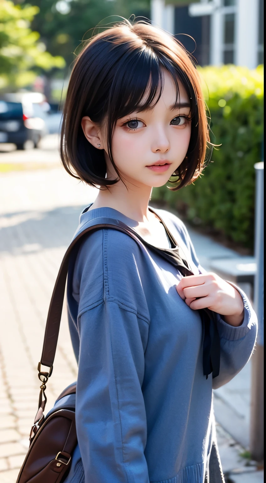 super model、Bob Hair、Otaku Girls、perfect detail、hi-school girl、frilld