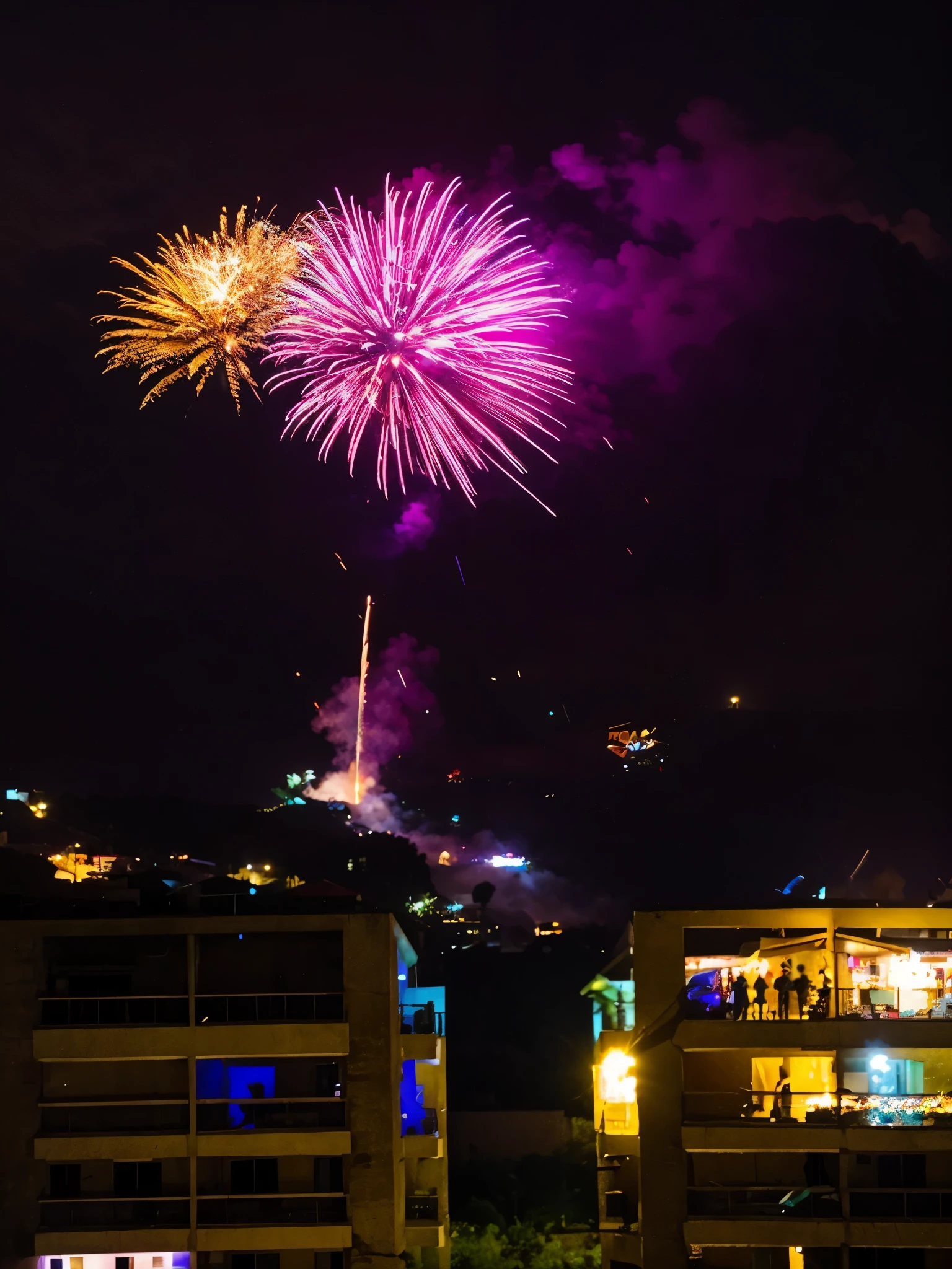 FIRE WORKS IN THE NEW YEAR CELEBRATION