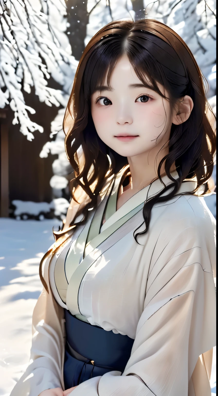 (Kimono)、(without makeup)、(top-quality,masterpiece:1.3,超A high resolution,),(ultra-detailliert,Caustics),(Photorealsitic:1.4,RAW shooting,)Ultra-realistic capture,A highly detailed,high-definition16Kfor human skin、 Skin texture is natural、、The skin looks healthy with an even tone、 Use natural light and color,One Woman,,,kawaii,A dark-haired,Middle hair,(depth of fields、chromatic abberation、、Wide range of lighting、Natural Shading、)、、(Exterior light at night:1.4)、(Falling snow:1.2)、(Hair swaying in the wind:1)、(Snow reflects light:1.3)