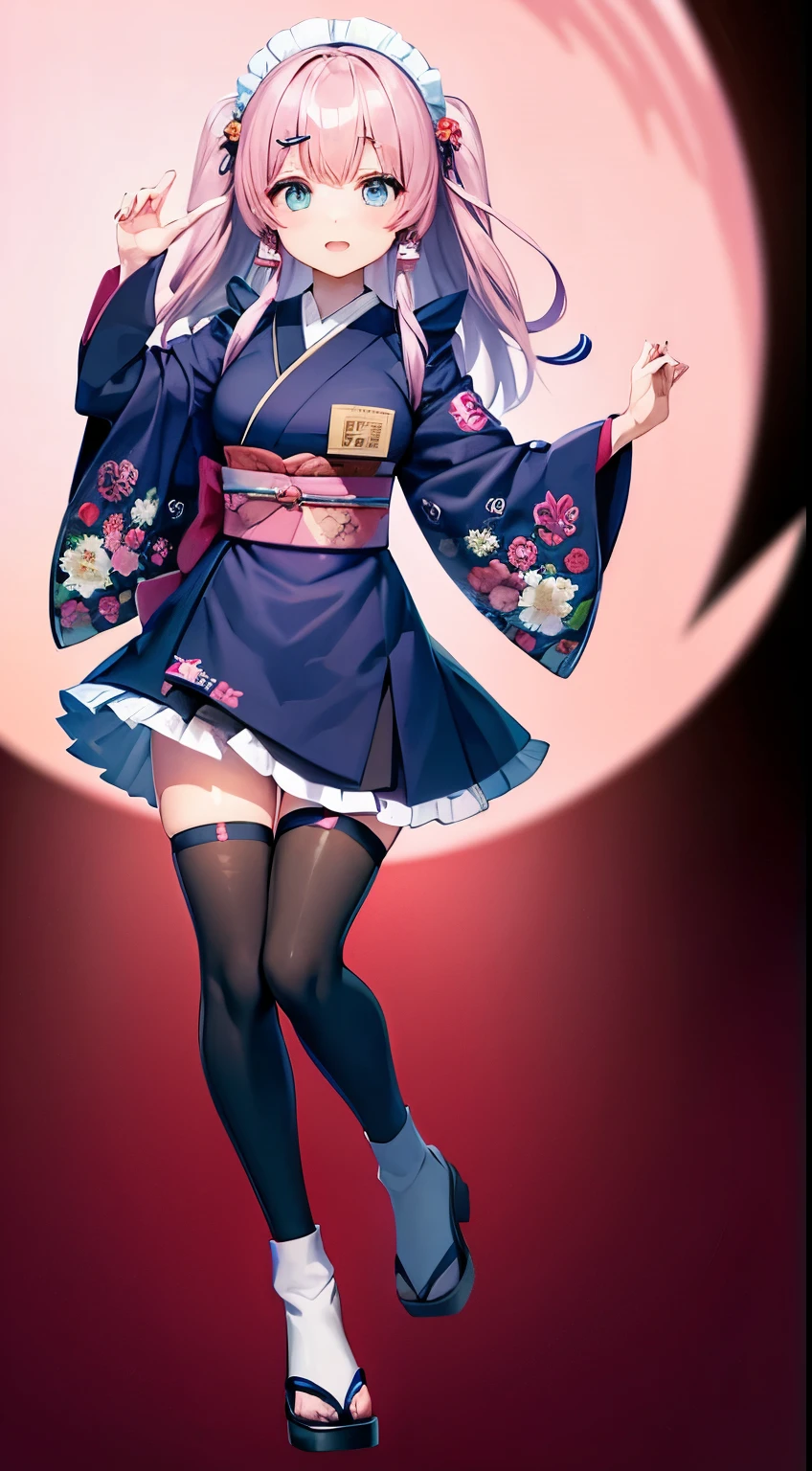 January komono kimono furisode Ban umbrella Hair pink
