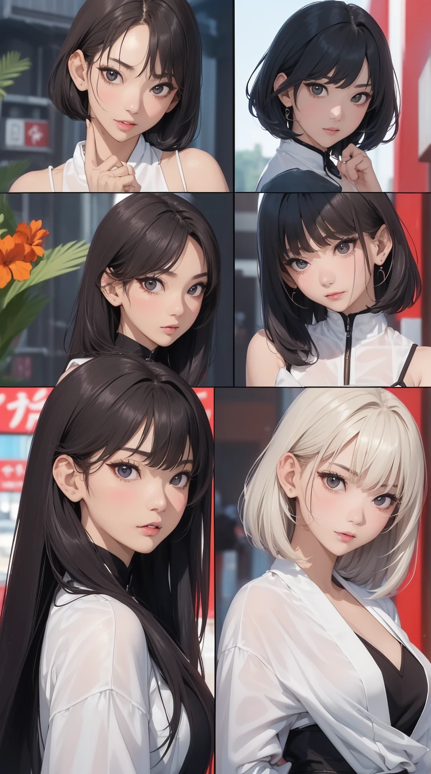 ((master-piece)),(((bestquality))),(Character design sheet, Same character..., Front, side), A Beautiful Girl、(Multiple girls)highest image quality、upscale,Short hair details,Frontอกด้านside,Smile,(slip dress),master-pieceที่ดีที่สุดFrontอก、Chest 100、high quality、visual art、background and japan ,annoyed, ใบFrontเท่านั้น, Separate from each other..., fins, sharpt teeth, shouting, sparkling eyes, high-detail, ((4 expressions)), Jungle theme, ((ตกสะเก็ดบนใบFront, Glossy lips, Glossy skin, (((มีสี่Frontเท่านั้น))), (((Only four references)))