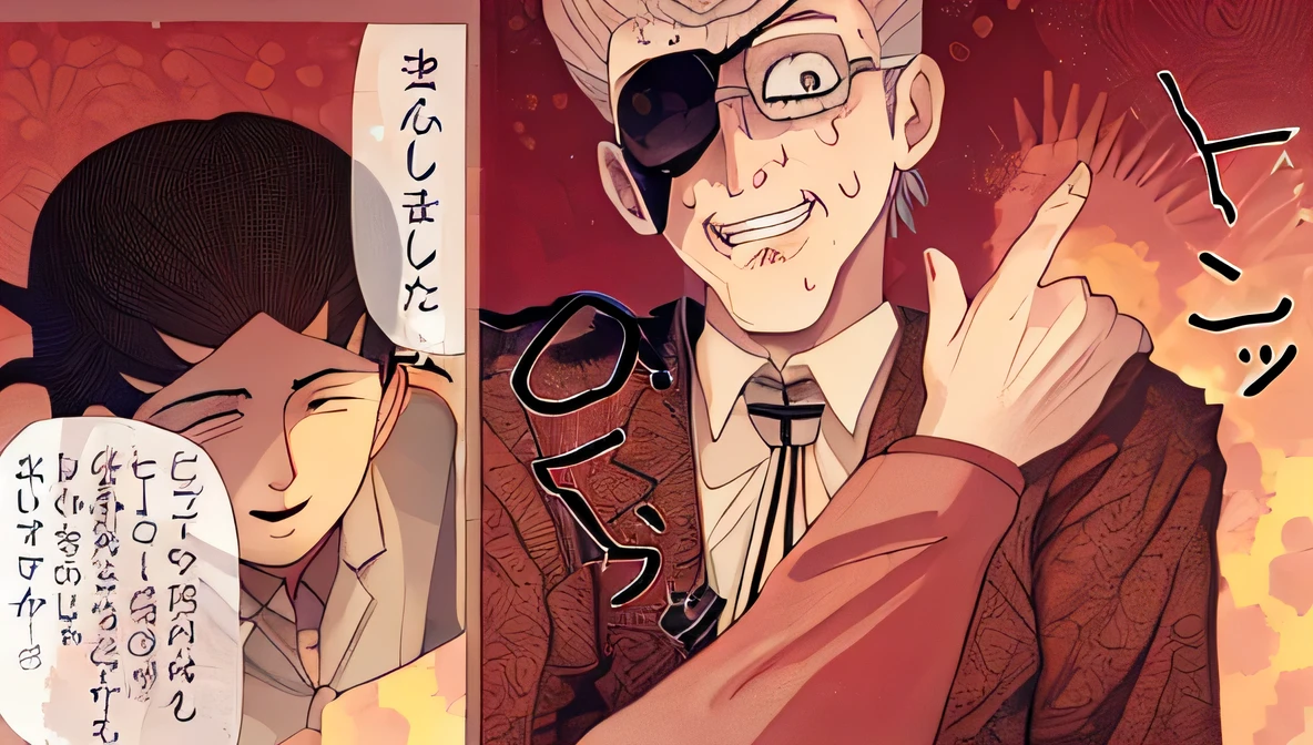 Hombre nervioso y hombre sonriente.