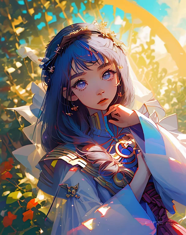 (master part, best quality), 1girl(Athena_Asamiya), vestido bonito, cabelos pretos longos, sentado, Fundo exterior bonito, Noite, Floresta