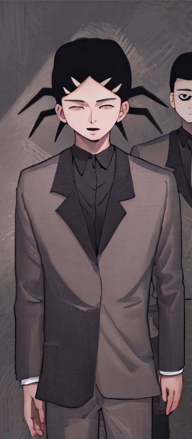 Imagen de un hombre con traje elegante, behind the other man.