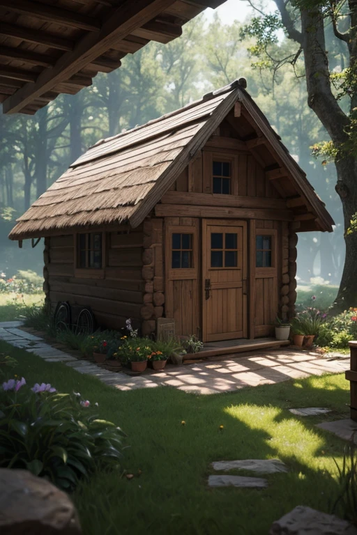 Masterpiece, best quality, (highly detailed CG unity 8k wallpaper), (best quality), (best illustration), (best shadows), round radish hut covered with moss, isometric 3D , octane rendering, ray tracing, highly detailed