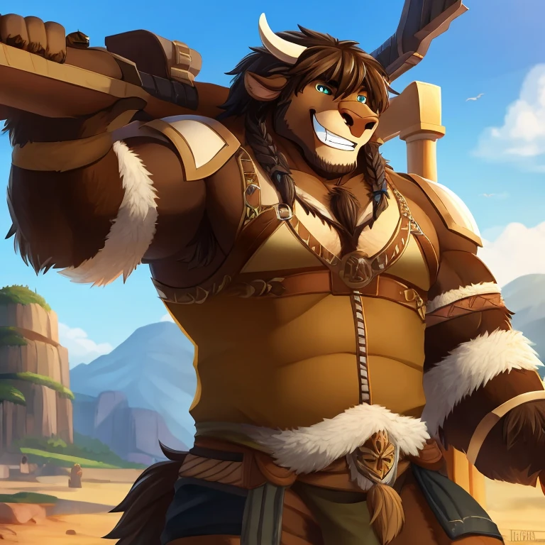 Tauren,A shy smile,strong,Show your muscles,Detailed character details