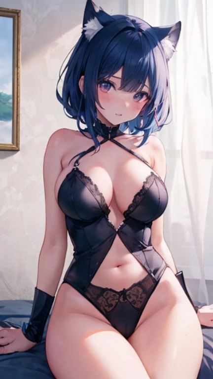 anime - style woman in black lingerie posing in a studio, arafed woman in a black outfit , a 3D render, pixiv, 3d anime girl, 3 d anime realistic, render of a cute 3d anime girl , photorealistic anime girl render, seductive anime girl, attractive cat girl, nekomimi, seductive tifa lockhart portrait, seductive tifa lockhart portrait, beautiful young catgirl, anime catgirl, various seducing pose,glamorous tifa lockheart, succubus in tight short dress, 3 d anime