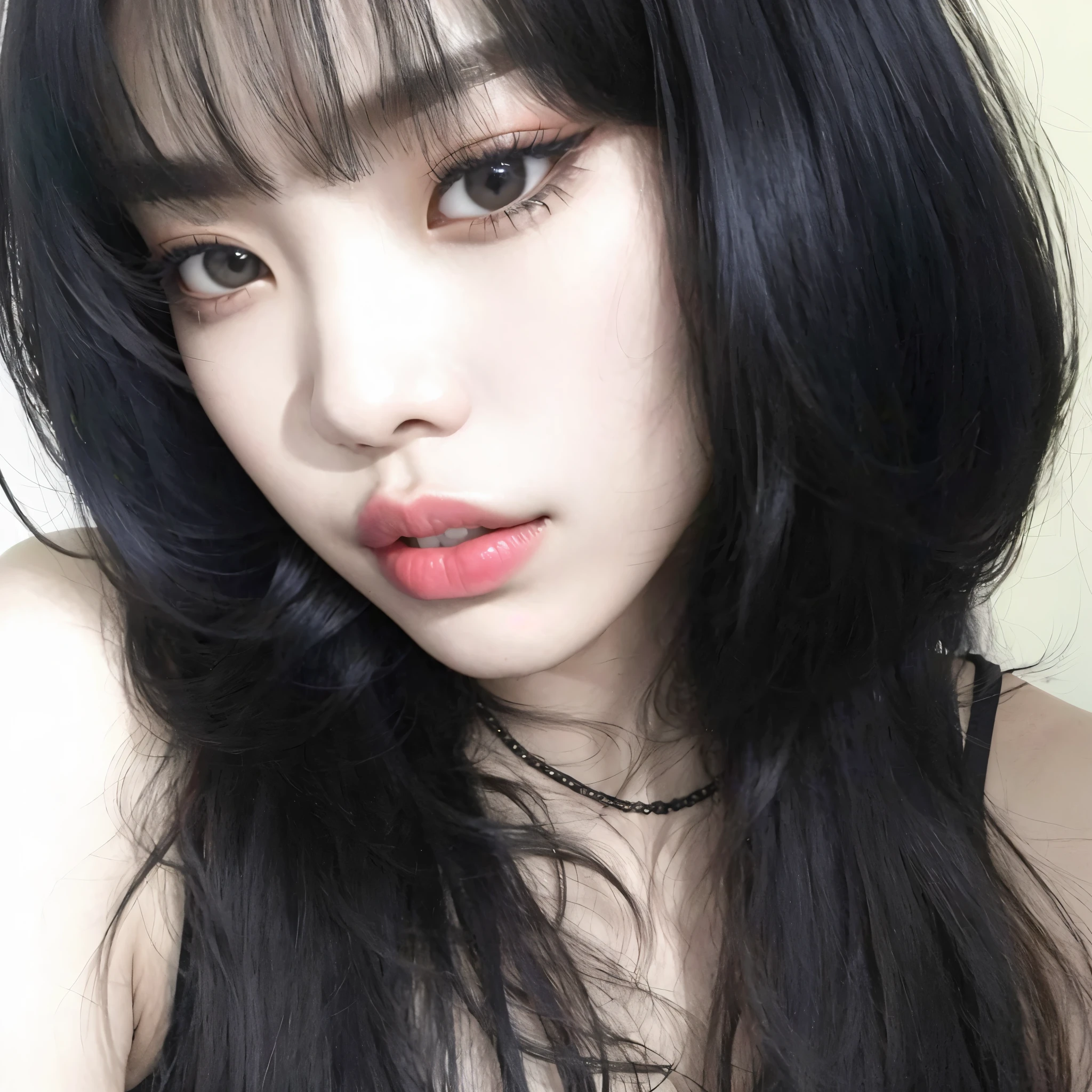 um close up de uma mulher com longos cabelos pretos e uma camisa branca, she has black hair como franja, Ulzzang, cruel korean goth girl, Jennie Kim, cabelo blackbangs cabelo, Jennie Kim do Blackpink, Jennie Kim coreana, Mulher sul-coreana bonita, Jennie Kim blackpink, como franja, jossi do blackpink