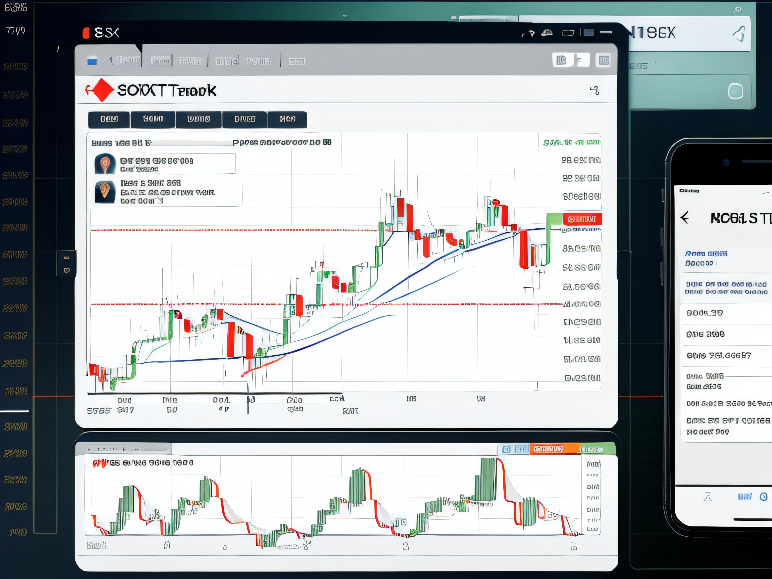 Stock market or forex trading chart on chart concept
