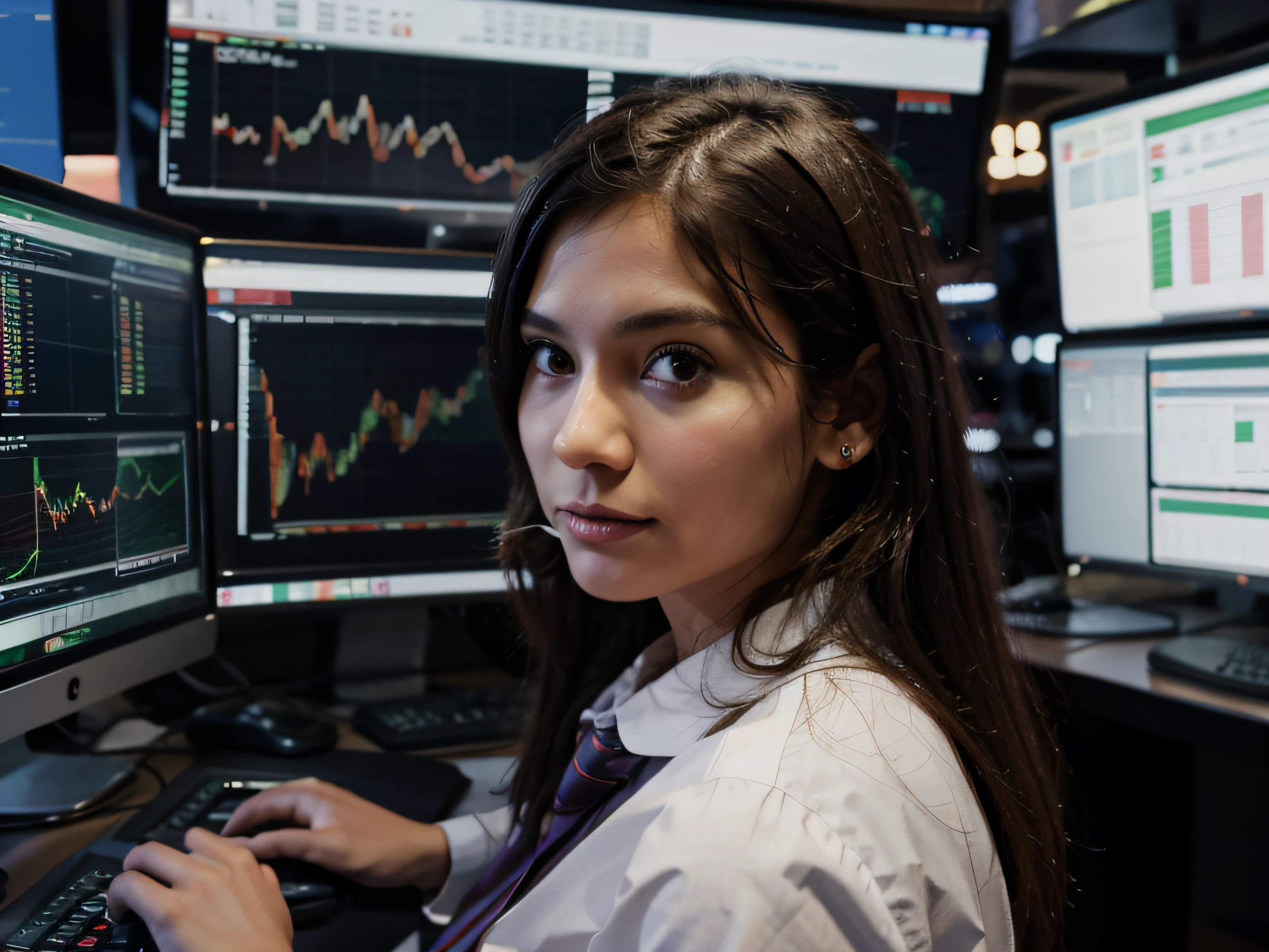 Stock market chart with stock exchange trading market monitor screen