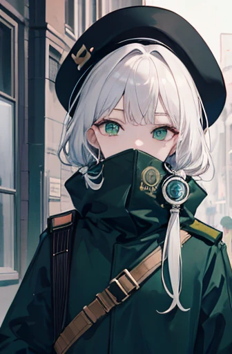 A commander called Spook. A russian spy with a green hat covering her face and talking into a walkie talkie