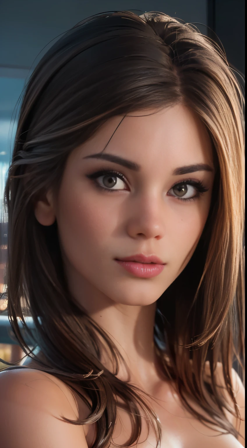 photo of Little Caprice, RAW, beautiful woman, ((portrait)), ((detailed face:1.2)), ((detailed facial feature, detailed skin, clear skin), (perfect proportioned body), ((nsfw:1.5)) (high detailed city environment, apartment balcony), (realistic photo, best quality, detailed), (8k wallpaper), (cinematic lighting, dramatic lighting) (sharp focus, intricate)