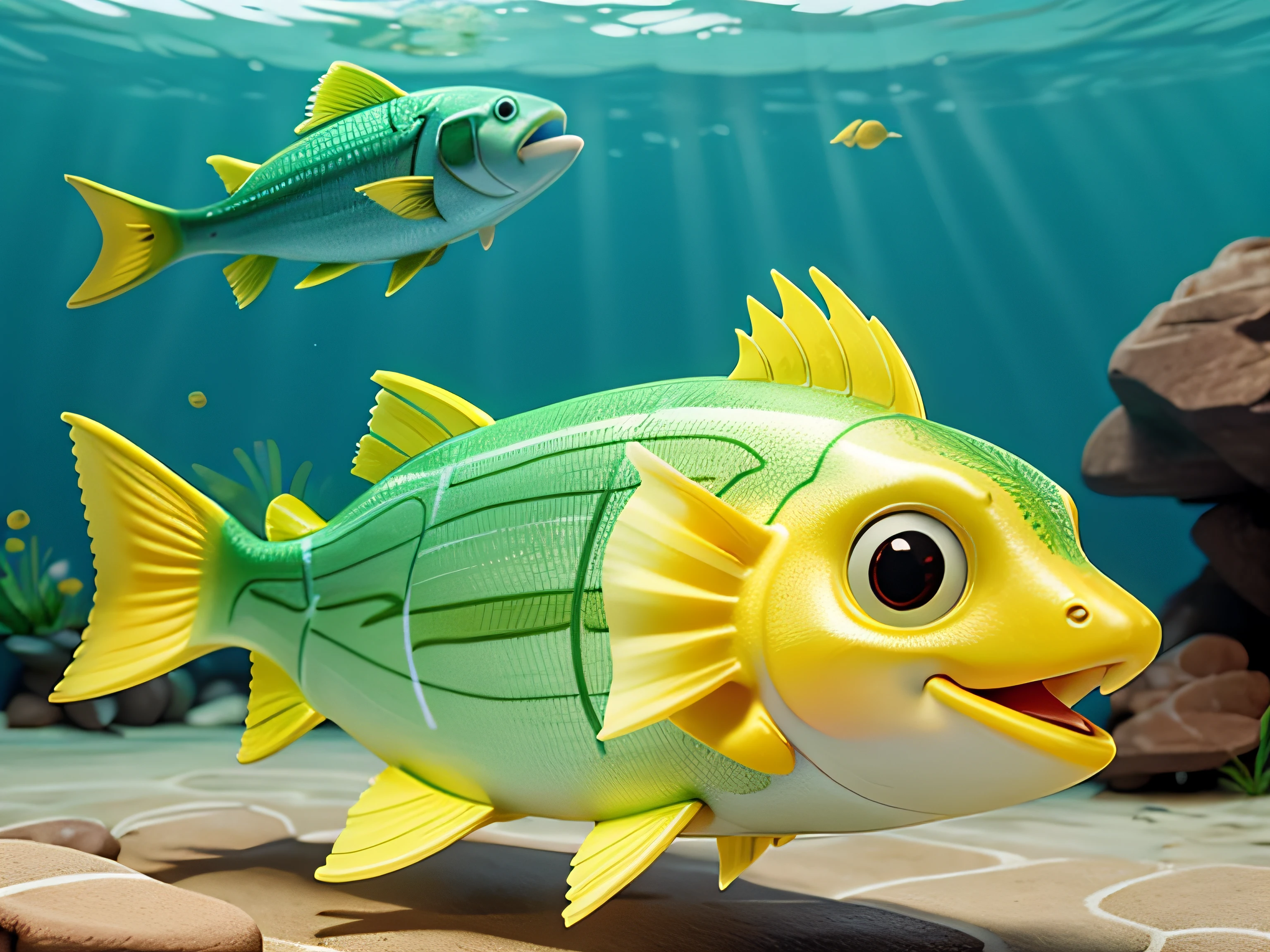 peixe bonito perto de recifes de corais