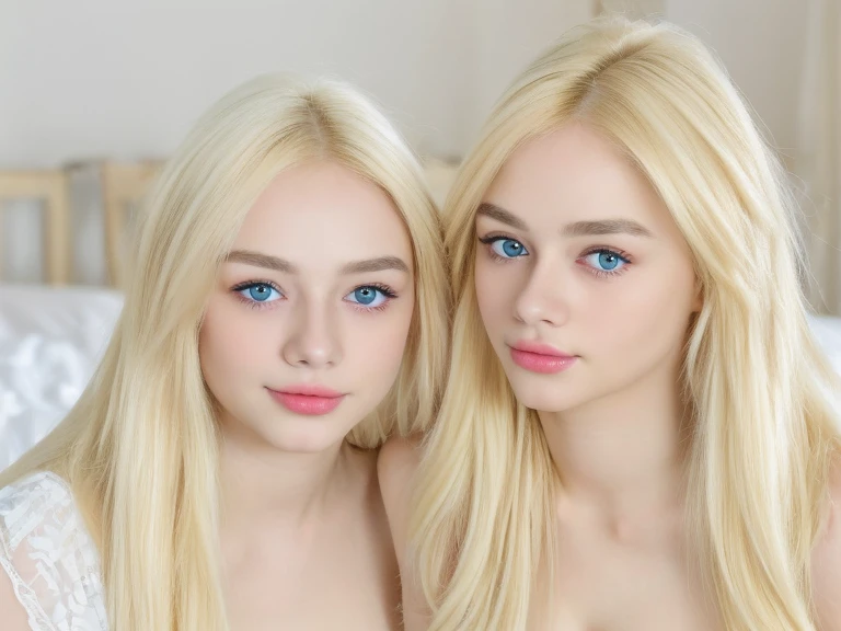 RAW,, Nikon Z 85mm, award-winning glamor photography, ((best quality)), ((masterpiece)), ((realistic)), beautiful russian women, ((2 girls:1.4)),white lace dress, white skin, 18 years old, ((long blonde hair:1.3)),hazel eyes, perky huge breasts, sitting in the bed, eiffel tower in the background, ((huge breasts)), innocent, intricate details, highly detailed, sharp focus, professional, 4k, divine rays, hand model, stunning blue eyes, small, delicate, innocent, high resolution, detailed facial features, high detail, sharp focus, soft , aesthetic, extremely detailed, photo_\(ultra\), photorealistic, realistic, post-processing, maximum detail, roughness, real life, ultra-realistic, photorealism, photography, 8k uhd, photography, SEMHOUETTE light, russian face