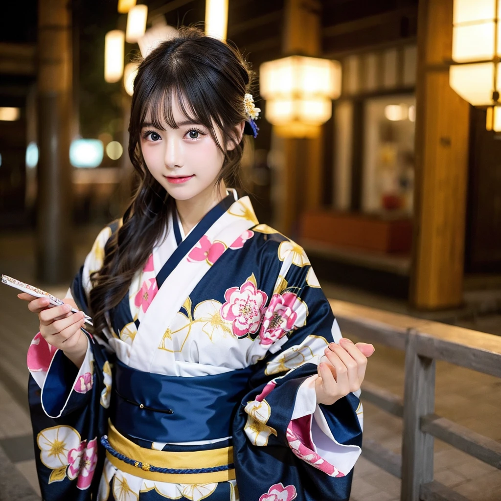 teens girl、kimono、furisode、new year、celebration、A dark-haired