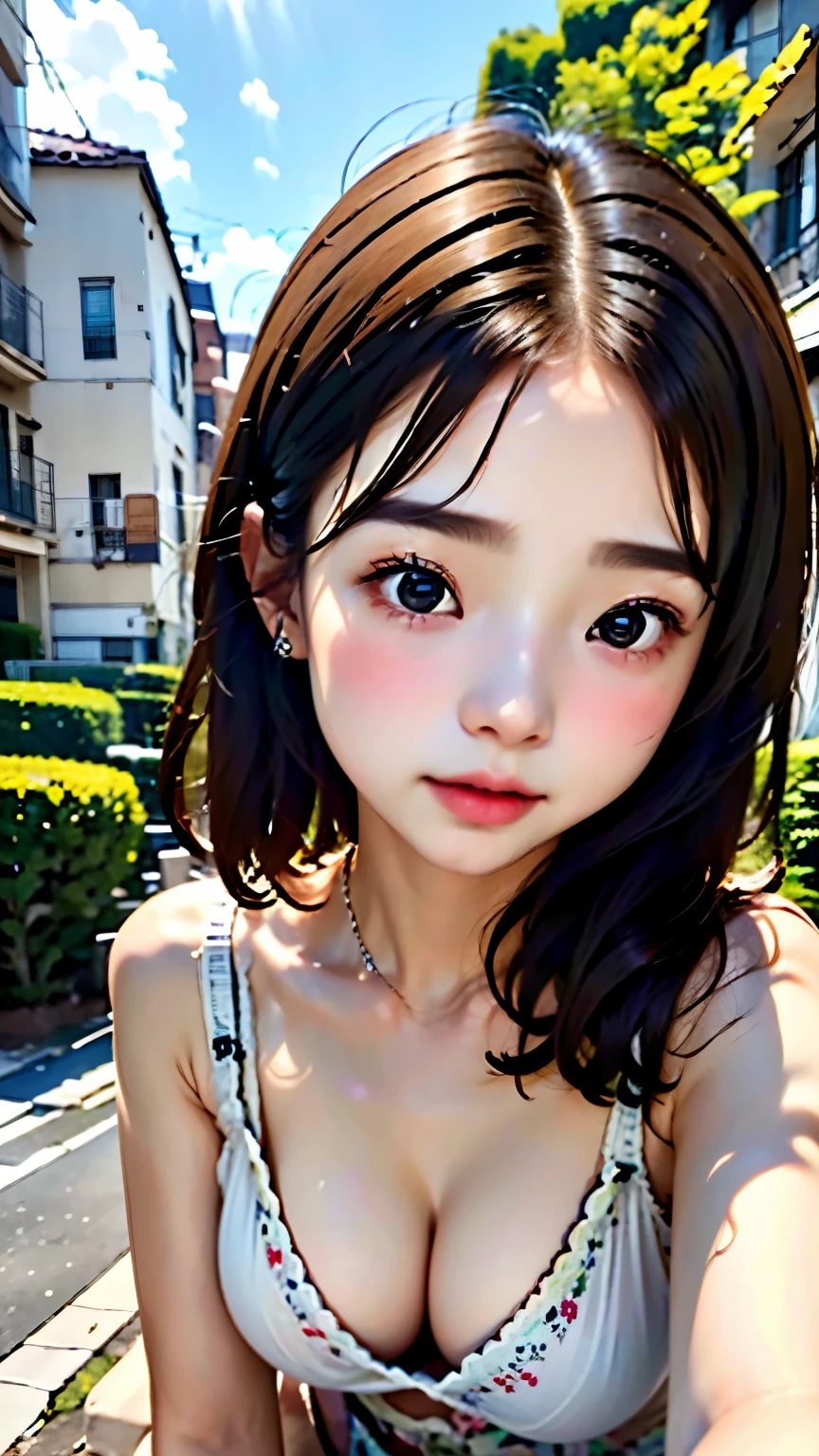 piece signの女の子, . 8K, Realistic、Real Stick、Moe Art Style, vrchat, live2d virtual youtuber model, anime vibes, hololive, Gapmoe Yandere, s、small tits、small tits、small tits、piece sign、printed shirt、