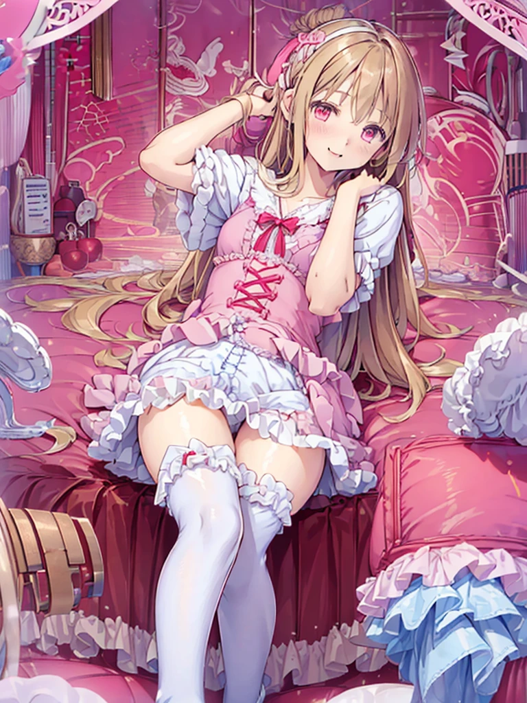 photo realistic, (masterpiece,best quality:1.4),(8k,raw photo,photo realistic:1.2), detailed skin,detailed face,(1boy and 1girl,having fuck:1.8),hug from behind, 1girl,Japanese idol,cute face, , Not Safe for Work, Pink Underwear, (((NO Panties))), ((Open twat))), anus, happy, medium bob, underwear on the floor grasping one's panties, blonde hair, ((wavy hair)),((pretty fingers)),((beautiful feet)),Little Girlgs, twat, ((frilled legwear)) ,hairband, child, small breasts, pink kawaii room , pink gothic room, messy room, Marchen, macarons, Candy, ribbon, small window, (Miscellaneous goods are placed in a mess:1.3),dresser, antimacassar ,