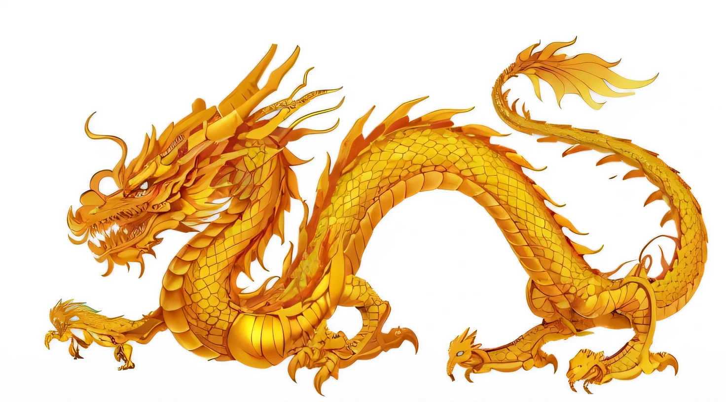 Close up of golden The dragon, Golden Dragon,ChineseThe dragon, Chinese Dragon, The dragon,  Chinese The dragon concept art, The dragon design language, The dragon art, The dragon body, delicated