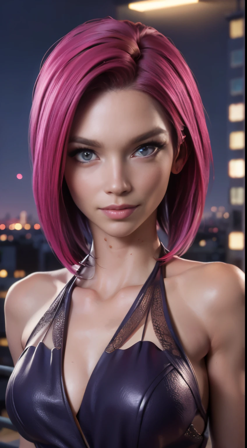 photo of Anna Bell Peaks, RAW, beautiful woman, ((portrait)), ((detailed face:1.2)), ((detailed facial feature, detailed skin, clear skin), (perfect proportioned body), (wearing a revealing colorful sexy dress) (high detailed city environment, apartment balcony), (realistic photo, best quality, detailed), (8k wallpaper), (cinematic lighting, dramatic lighting) (sharp focus, intricate)