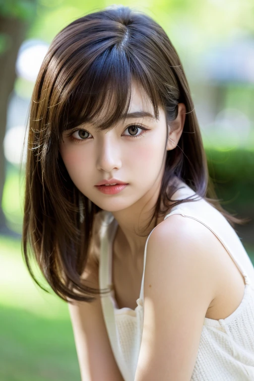 masutepiece, Best Quality, Illustration, Ultra-detailed, finely detail, hight resolution, 8K Wallpaper, Perfect dynamic composition, Beautiful detailed eyes, Medium Hair, mid-chest, Natural Color Lip, Random and sexy poses,,Cute、a miniskirt、校服