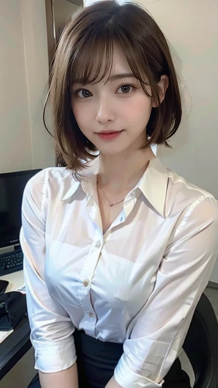 Business Wear,White shirt,Perfect body proportions, Bust
