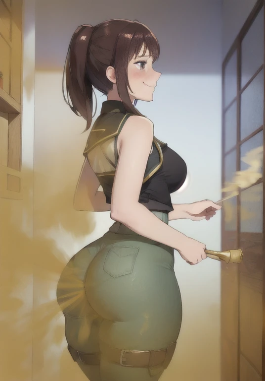((sasha braus)),((velocity)),Yellow smoke,Attacked by farts, (((Women stand)),velocity,detailed eyes,(Yellow smoke is rising),i&#39;i&#39;i&#39;i&#39;i&#39;i&#39; classic hostel)),((One Woman)),((A girl smells a fart and smiled shyly )),((fart while stand)),((blushing)),(​masterpiece:1.2、top-quality)、(the Extremely Detailed CG Unity 8K Wallpapers、ultra-detailliert、Best Shadows)、(细致背景)、(The best lighting、extremely delicate and beautiful)、depth of fields、1girl in、独奏 ,Women wear  scout outfit and wear white legging,Ephemeral,(scout regiment outfit)),((((Girl is embarassed when she farting)))),outfit like a scout regiment,((((profile facing diagonally)))),((i&#39;I closed my mouth with hand feel embarassed...)),(()),((embarassing look)),((massive fart)),((fart text))