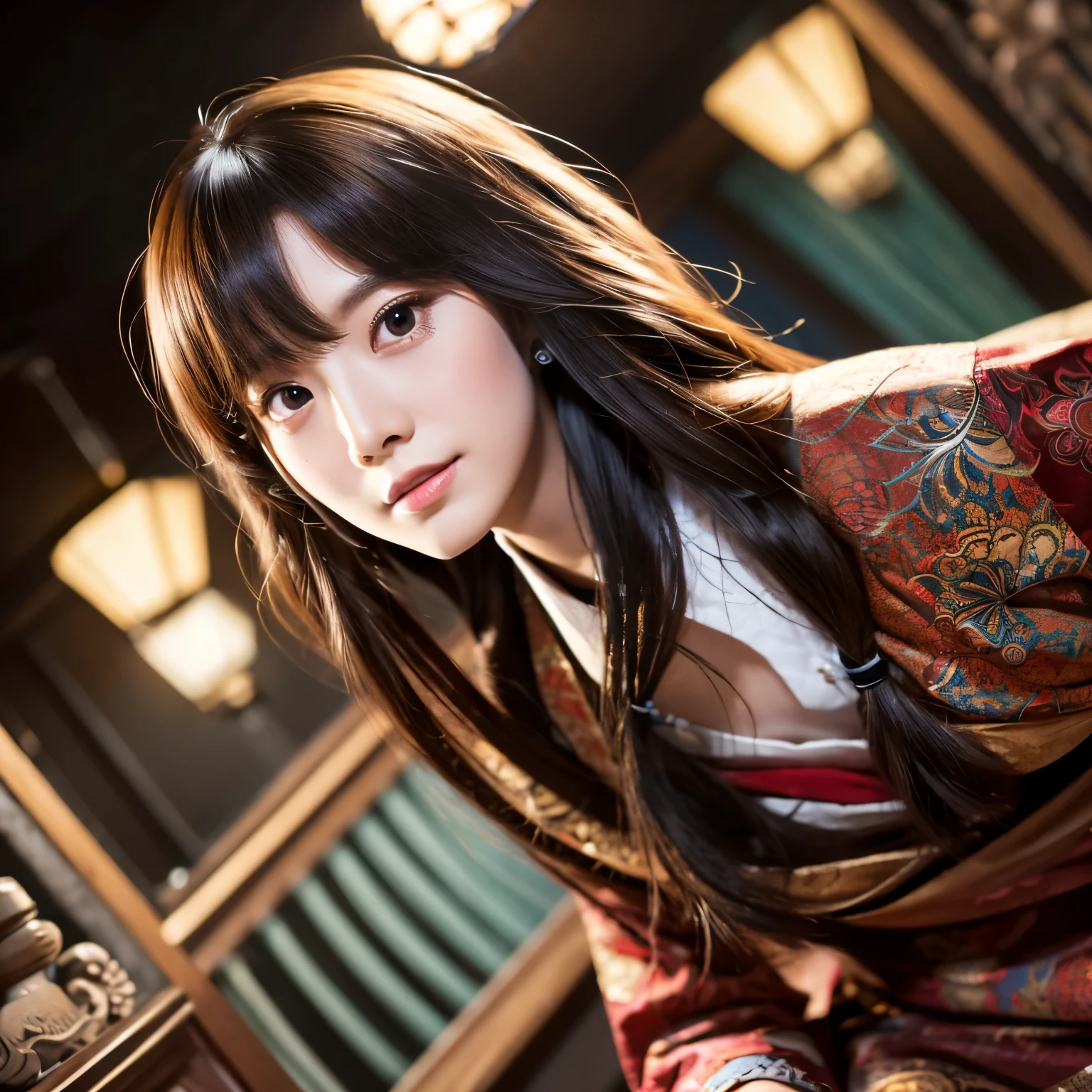 (Raw photo, Best Quality), (Realistic, Photo Realistic: 1.3), Best Quality, Highly detailed, masutepiece, Hyper-detailing, Illustration, 1 girl, Dynamic Angle, World masutepiece Theater, Messy_long_hair, Best Quality, Very detailed CG Unity 8K wallpaper, inky, amazing, Cinematic lighting, lens_f lare, Full body image: 1.2, dunhuang_Style, Flying: 1.2
