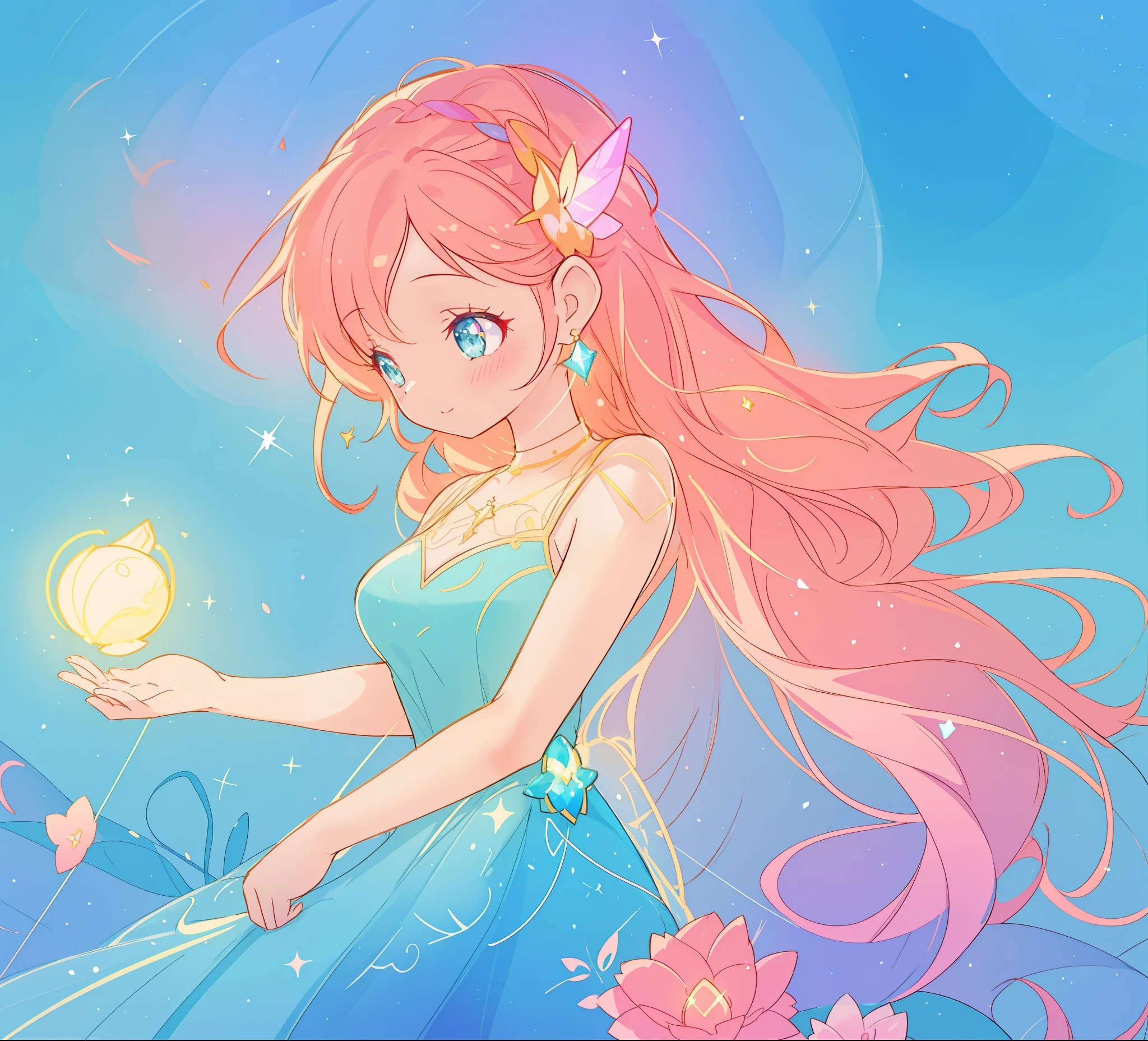 beautiful girl in colorful liquid dress, vibrant pastel colors, (colorful), magical lights, sparkling lines of light, inspired by Glen Keane, inspired by Lois van Baarle, disney art style, by Lois van Baarle, glowing aura around her, by Glen Keane, jen bartel, glowing lights! digital painting, flowing glowing hair, glowing flowing hair, beautiful digital illustration, fantasia background, whimsical, magical, fantasy, beautiful face, ((masterpiece, best quality)), intricate details, highly detailed, sharp focus, 8k resolution, sparkling detailed eyes, liquid watercolor