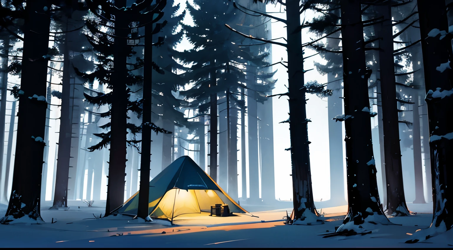 dark night tent、dark forest