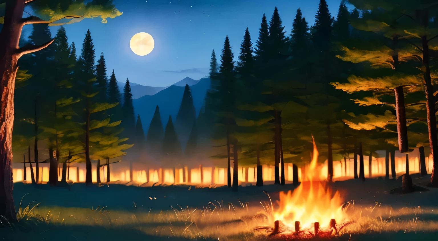 dark sky and forest