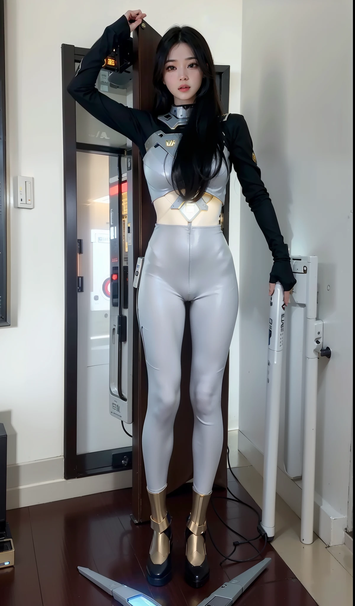 Best quality,golden jewelery,Fairy skin,(Fidelity :1.2),Eternal,ultra - detailed,actual,high high quality,movie light lighting,Ray traching,hyper HD,Upper part of the body, Future Iron Man mecha,Cinema lenses,tank battery,Launching equipment,Large-caliber artillery,ross tran 8 k,mechatankcyberarmoredchariotgirl,Wearing a cyberpunk stamina helmet,Wearing a glowing space helmet,High-tech motorcycle helmet,There is a breathing light on the body,The armor of the future shines,Armed electromagnetic gun,in mecha style,Pubic hair shows through