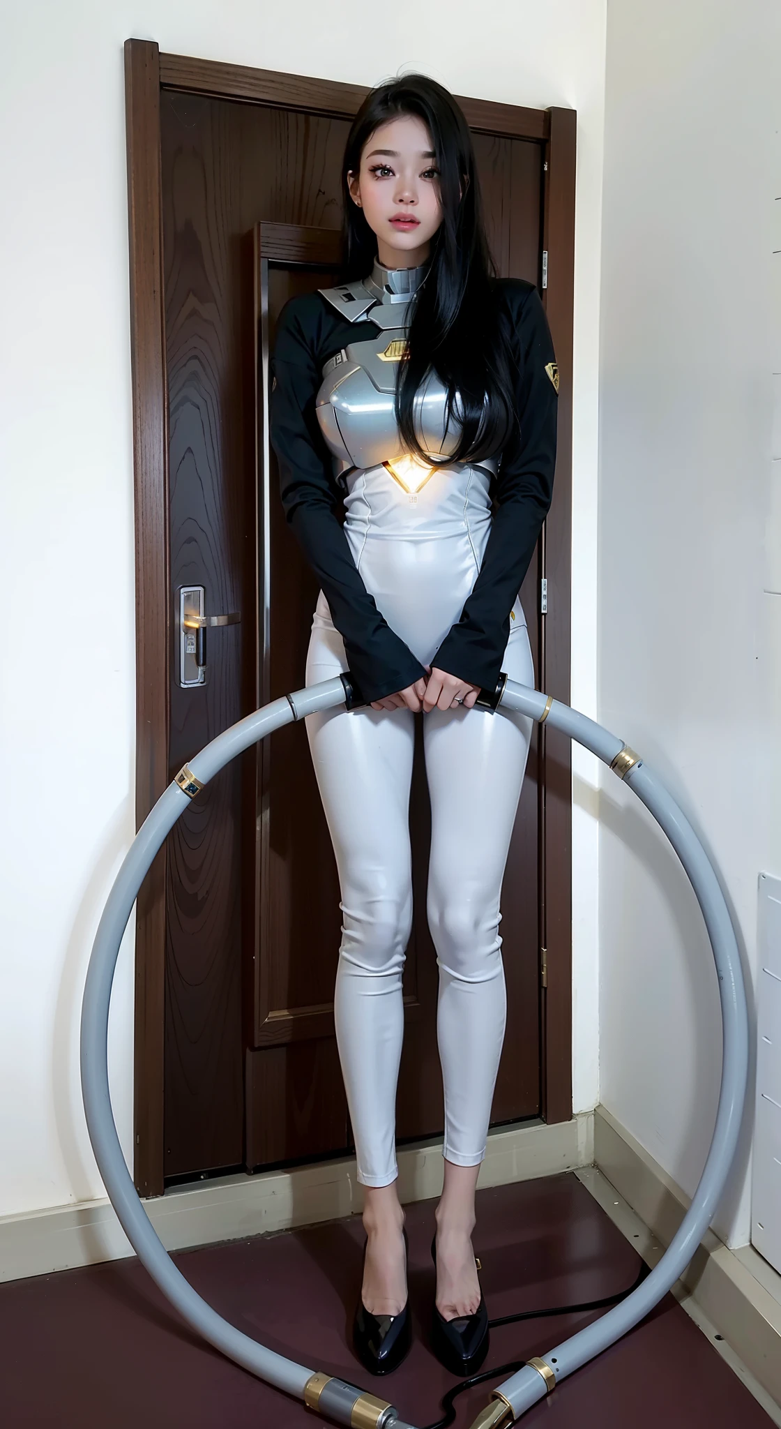 Best quality at best,golden jewelery,Fairy skin,(Fidelity :1.2),everlasting,ultra - detailed,actual,high high quality,movie light lighting,ray traycing,hyper HD,Upper part of the body, Future Iron Man mecha,Cinema lenses,tank battery,Launching equipment,Large-caliber artillery,ross tran 8 k,mechatankcyberarmoredchariotgirl,Wearing a cyberpunk stamina helmet,Wearing a glowing space helmet,High-tech motorcycle helmet,There is a breathing light on the body,The armor of the future shines,Armed electromagnetic gun,in mecha style,Revealed