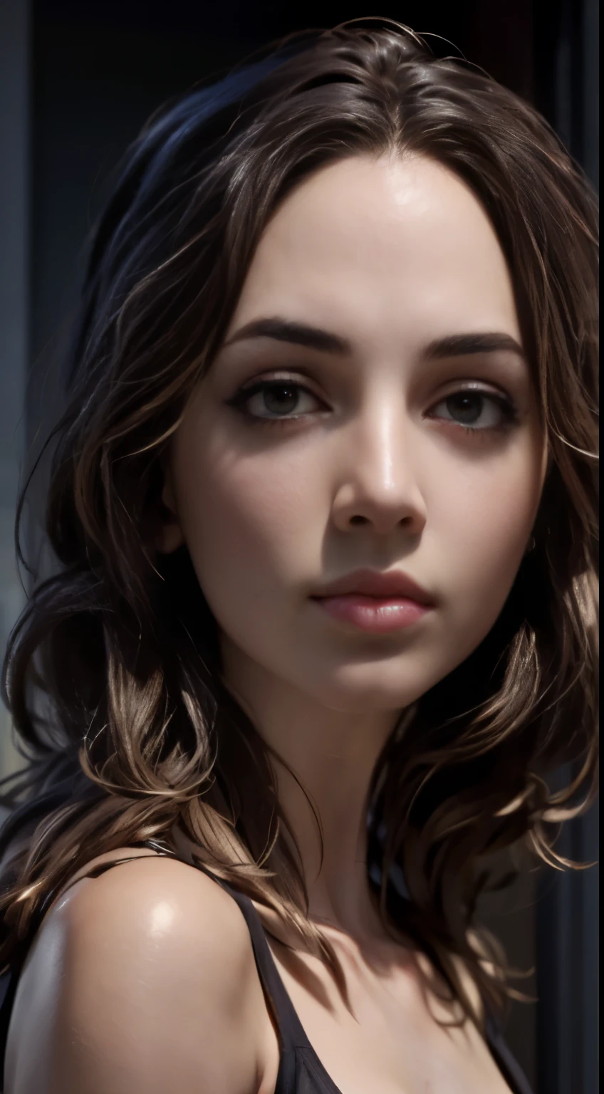 photo of Eliza Dushku, RAW, beautiful woman, ((portrait)), ((detailed face:1.2)), ((detailed facial feature, detailed skin, clear skin), (perfect proportioned body), (wearing a colorful dress) (high detailed city environment, apartment balcony), (realistic photo, best quality, detailed), (8k wallpaper), (cinematic lighting, dramatic lighting) (sharp focus, intricate)