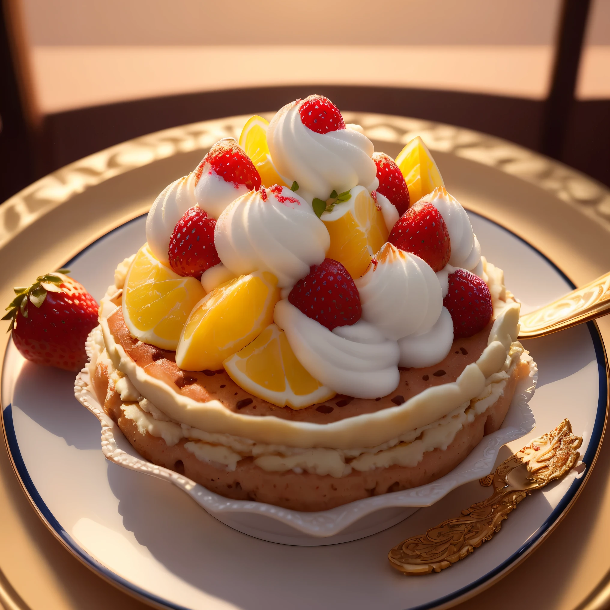 (Masterpiece:1.3), (best_quality:1.3), (ultra_detailed:1.3), 8K, extremely_clear, Realism, photo of a delicious ice cream with 1fruit, lechy, graoe and strawbery cheese, (luxury dinner background), hdr, (intricate details, hyper-detailed:1.15),