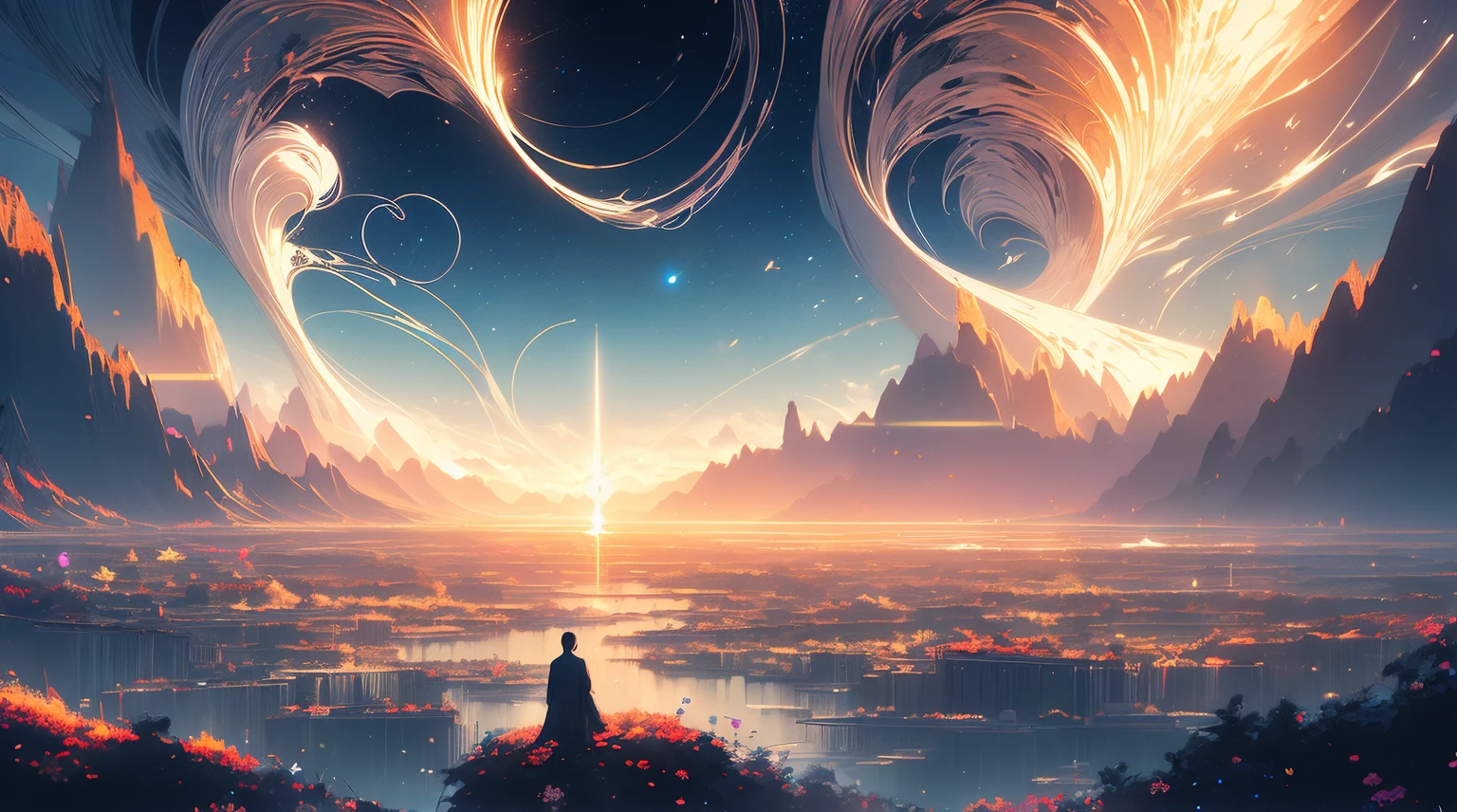 Generate a captivating YouTube channel banner for 'Ai Dream Art,' a space where artificial intelligence and dreams converge in a visual symphony. Envision a surreal dreamscape filled with ethereal elements and vibrant hues. Picture the integration of cutting-edge AI artistry, with intricate patterns and futuristic motifs. Infuse the banner with a dreamy atmosphere, perhaps incorporating wisps of clouds or celestial backdrops. Include the channel name in a modern, sleek font that harmonizes with the overall aesthetic. This banner aims to transport viewers into a realm where the boundless possibilities of AI meet the enchanting world of dreams, creating a visual journey that sparks imagination and wonder.