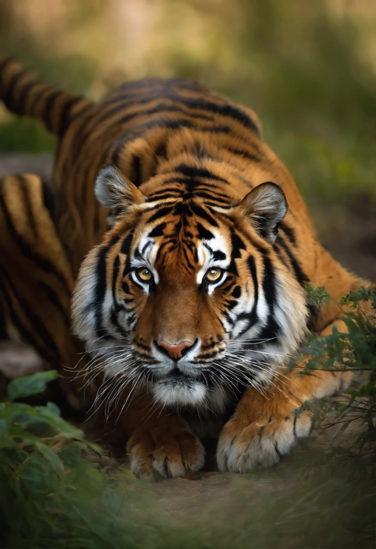 He is a very busy tiger