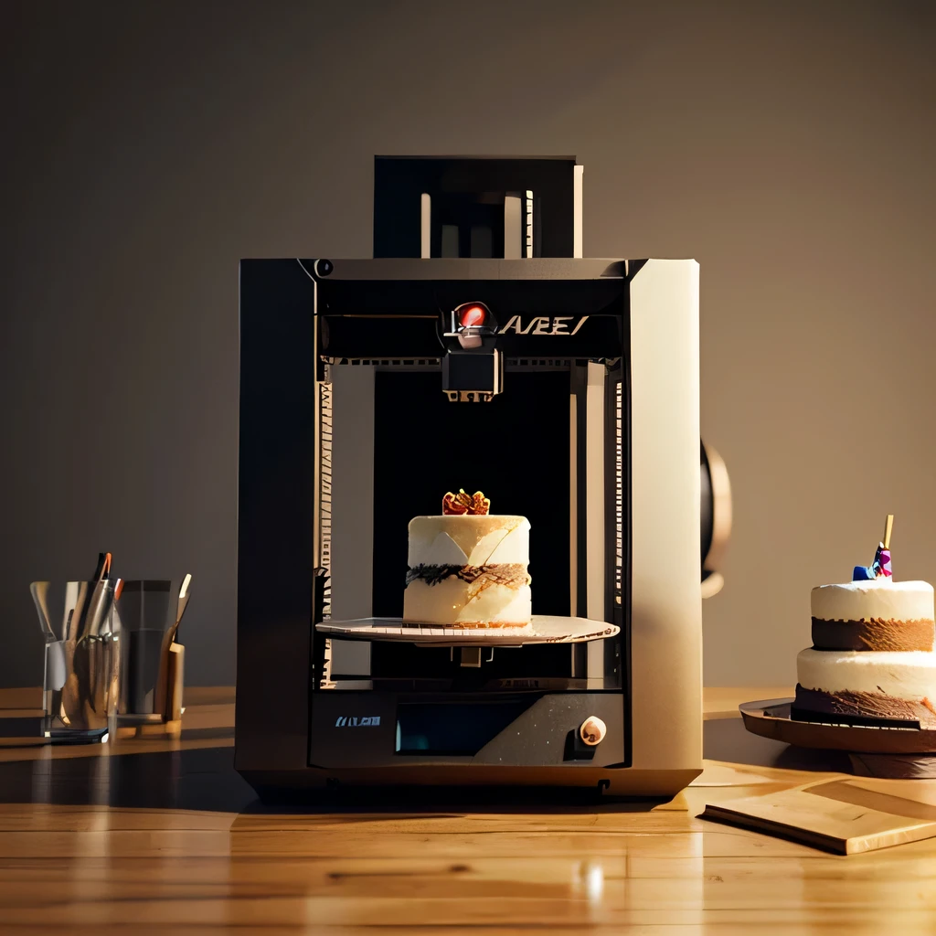 3D printer and cake