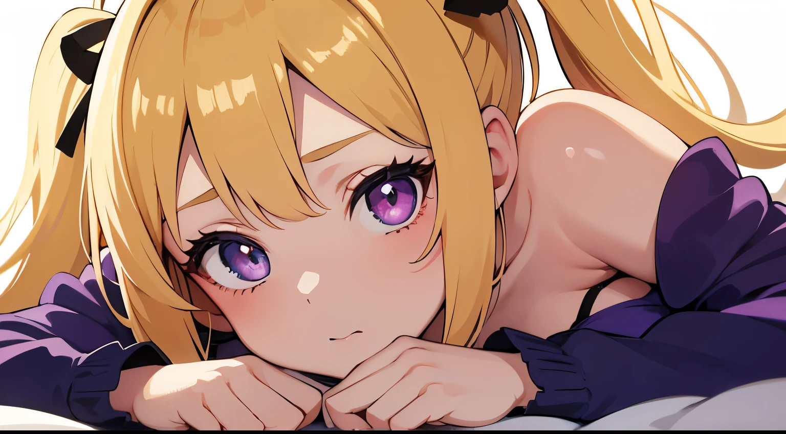 1 anime girl, prostitute ,anatomically correct, blowjob, blonde one side ponytail, beautiful red eyes, freckles, tears in her eyes, [huge boobs, immense boobs, topless], giving a blowjob to the viewer, dick in her mouth, deepthroat blowjob, oral sex, blowjob pov, higher angle, front view, visible girl's ass, perfect ass, black thong, [nightclub party background ], 8k, best quality