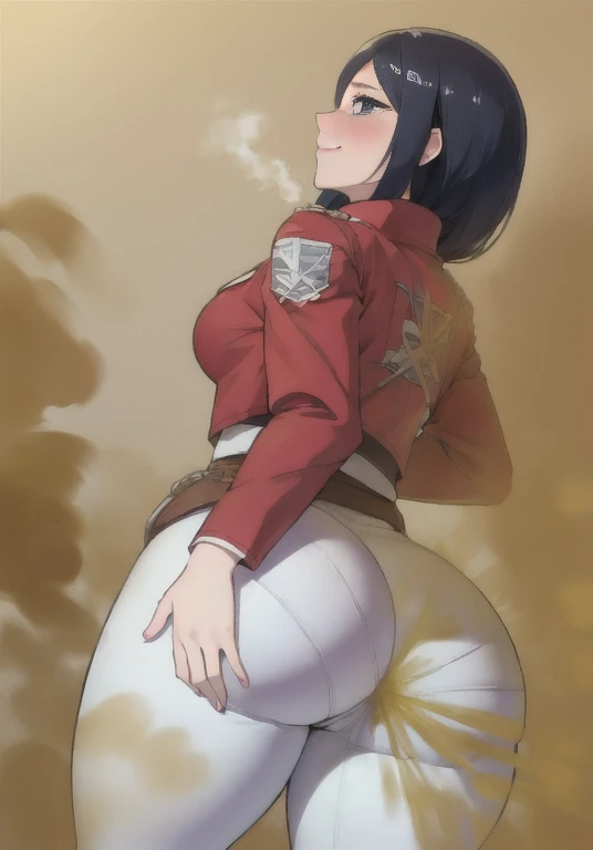 ((Mikasa)),((velocity)),Attacked by farts, (((Women stand)),velocity,detailed eyes,),i&#39;i&#39;i&#39;i&#39;i&#39;i&#39; classic hostel)),((One Woman)),((girl wear a scout regiment outfit and white legging)),((A girl smells a fart and smiled shyly )),((fart while stand)),((blushing)),(​masterpiece:1.2、top-quality)、(the Extremely Detailed CG Unity 8K Wallpapers、ultra-detailliert、Best Shadows)、(细致背景)、(The best lighting、extremely delicate and beautiful)、depth of fields、1girl in、独奏 ,Women,((((Girl is embarassed when she farting)))),(profile facing diagonally)))),((i&#39;I closed my mouth with hand feel embarassed...)),(()),((embarassing look)),((massive fart))