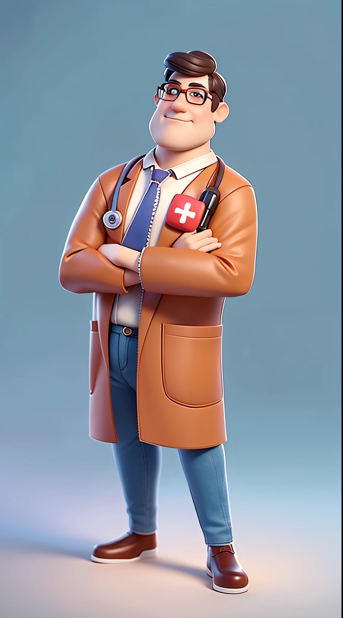 One wears glasses、Character of male doctor wearing blue shirt, A stethoscope is slung around his neck, 动画The character, stylized characters, Animation-style rendering, 3D stylization, arnold maya render, Stylized 3D rendering, Render key shots, 3DThe character, 3DThe character, Stylized 3D rendering, 3DThe character渲染, The character, Close-up characters, Character pose, (pixar-style) (The main part: 1.2) (Scattering) (Best quality at best) (Delicate skin) (fine texture) (8K) (clay) (电影灯光) (Focus sharp)One wears glasses、Character of male doctor wearing blue shirt, A stethoscope is slung around his neck, 动画The character, stylized characters, Animation-style rendering, 3D stylization, arnold maya render, Stylized 3D rendering, Render key shots, 3DThe character, 3DThe character, Stylized 3D rendering, 3DThe character渲染, The character, Close-up characters, Character pose, (pixar-style) (The main part: 1.2) (Scattering) (Best quality at best) (Delicate skin) (fine texture) (8K) (clay) (电影灯光) (Focus sharp)