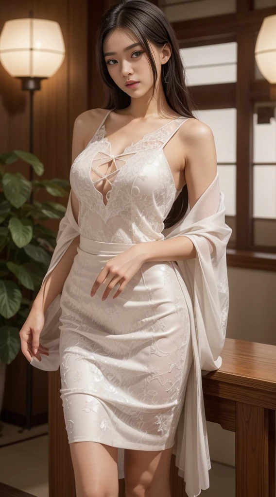 ultra-detail, high-res, ultra-detailed, bestquality, Marvel, 最高品質,Unified 8K Wallpapers, Cinematic lighting, Fully body image,Miss Asia,Japanese beauty model(),High class and elegant clothes,short skirt, Open shoulders, See-Through, thin lace