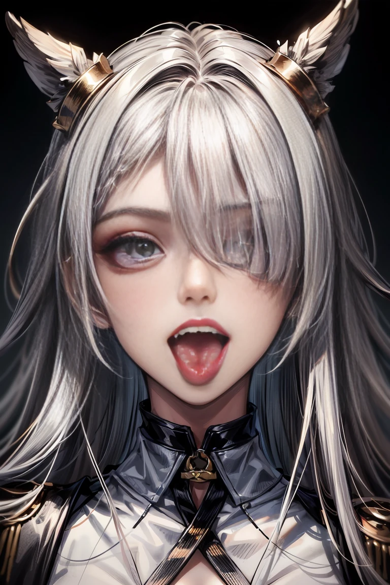 (((1 demoness))), ((detailed blue eyes)), ((long silver hair)), large breasts, perfectly drawn body, seductive, black bra, black panties, perfect butt, rear view, backside view, best quality, masterpiece, ultra-detailed