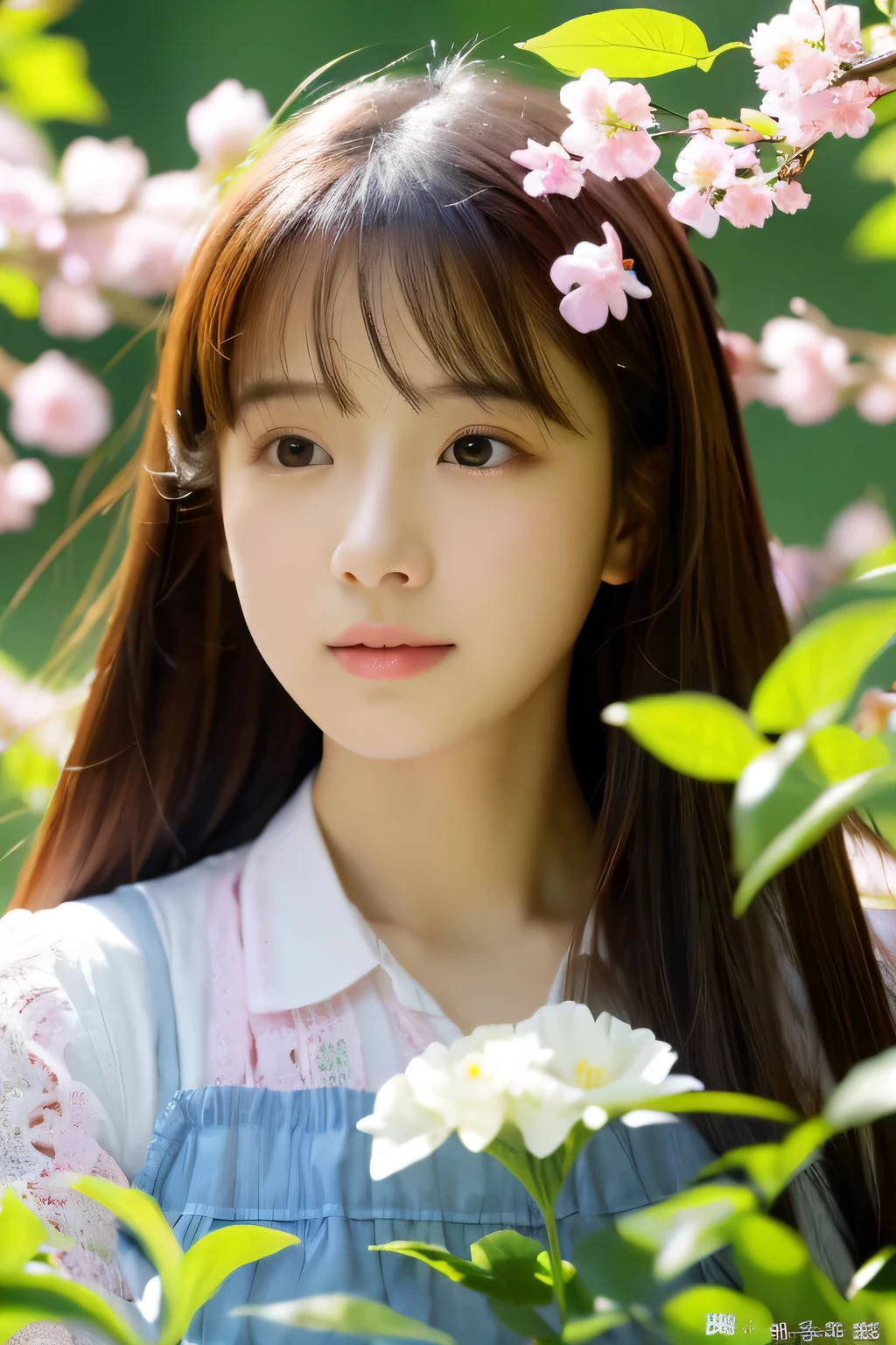 Perfect Beautiful Girl、masterpiece、16K resolution、pure、gravure、high-level image quality、hightquality、Spring brook,mentally suffocating、Get stuck