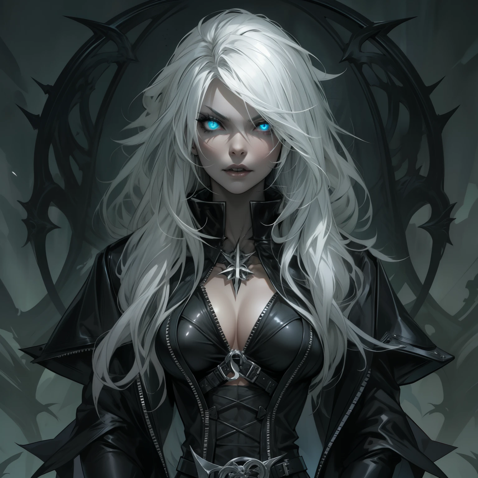 (top quality, best quality, masterpiece, 8k), (dark), (horror), (horrifying), (agony), (fear), (psychedelic), (cyberpunk), (cold colors), (black and white), (vibrant, bright), (realistic photo), (real photo), (real woman, real), american woman with a torn outfit, dirty with blood, (long hair with a lot of volume white color, grayish blue eyes, perfect face, perfect eyes, extremely thin body, has no breasts), in a dimly lit and cluttered shadowy basement. --auto --s2