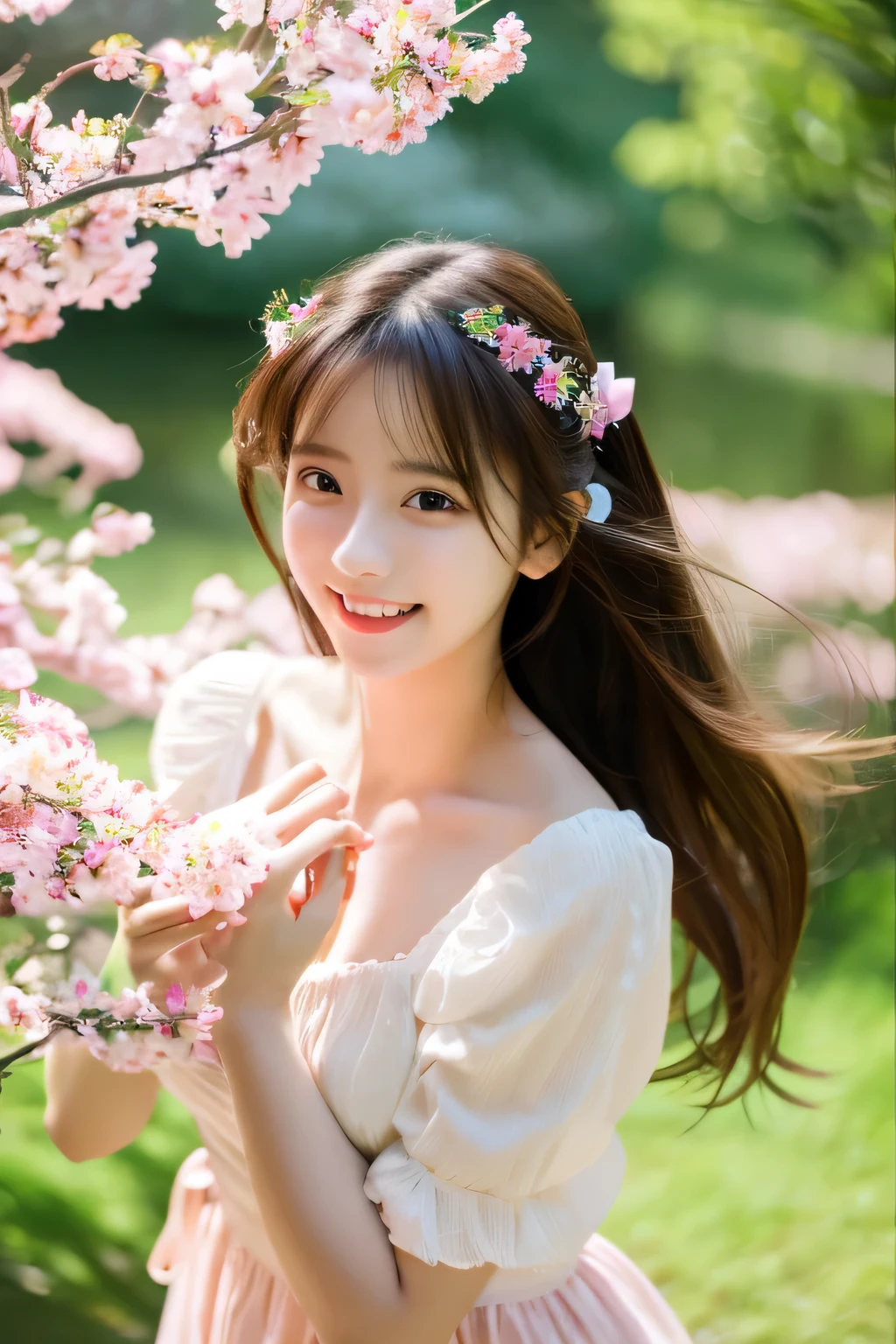 Perfect Beautiful Girl、Full Beautiful Girl、​masterpiece、16K resolution、pure、gravure、high-level image quality、hightquality、Spring brook,mentally suffocating、Get stuck、Beautiful limbs、