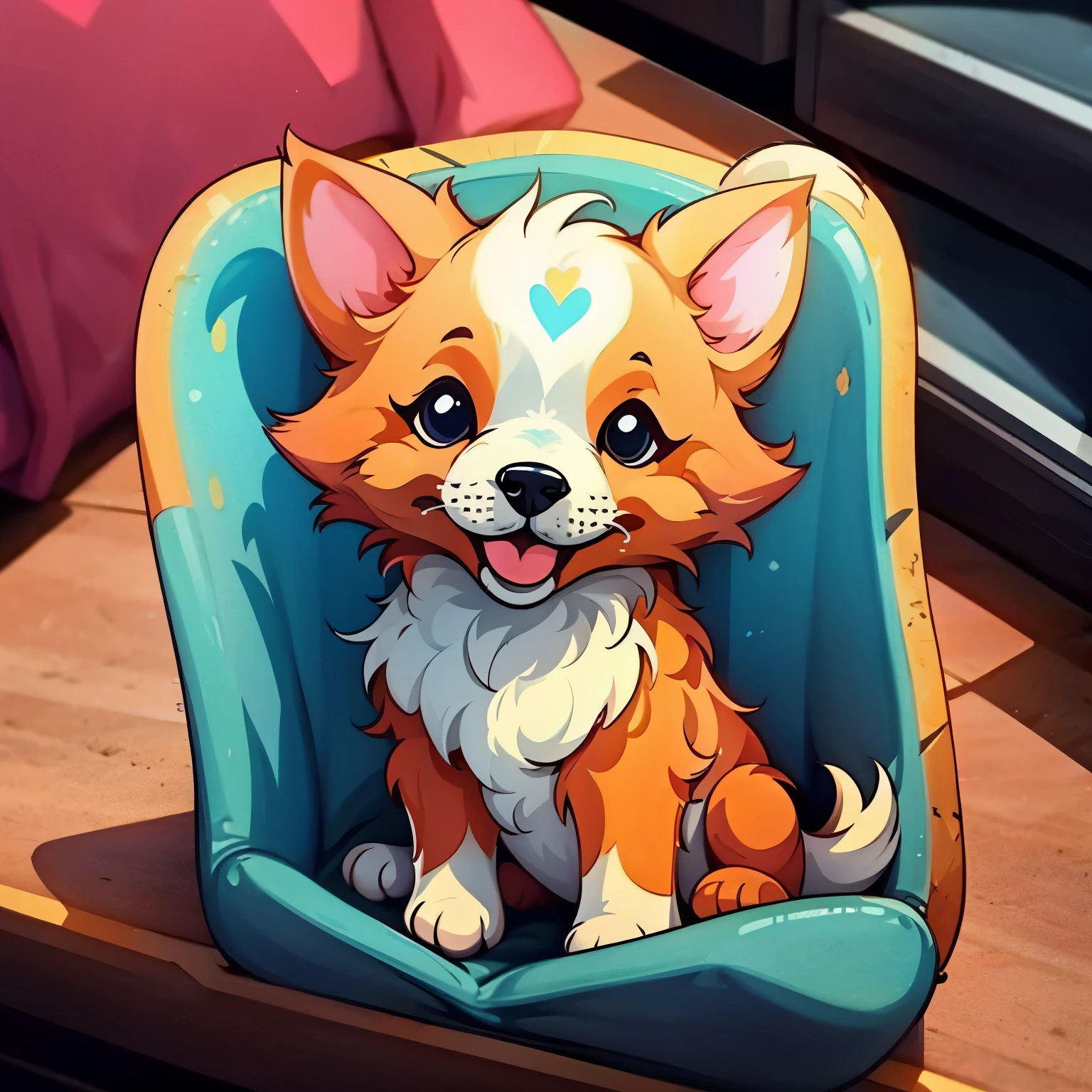 A logo a Dog cute little a sticker